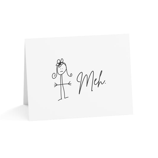 Meh- Humorous Greeting Cards from ClaireOutThere (1, 10, 30, 50 pcs)