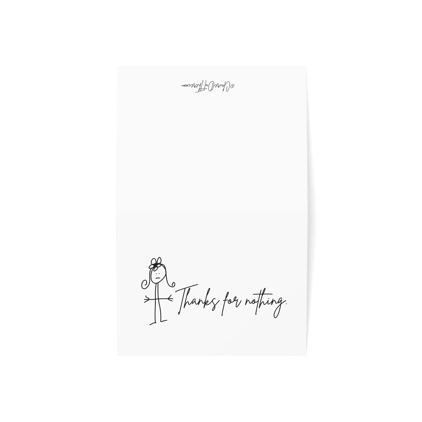 Thanks For Nothing - Humorous Greeting Cards from ClaireOutThere (1, 10, 30, 50 pcs)