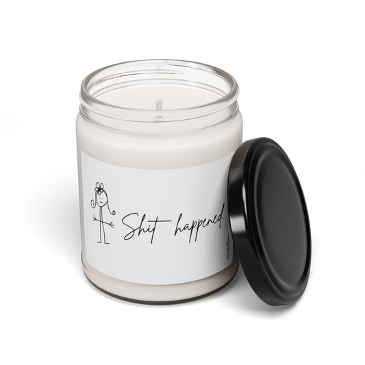 Shit Happened  "Lighten Up!" Scented Soy Candle  by ClaireOutThere - 9oz Fun Home Decor Gift