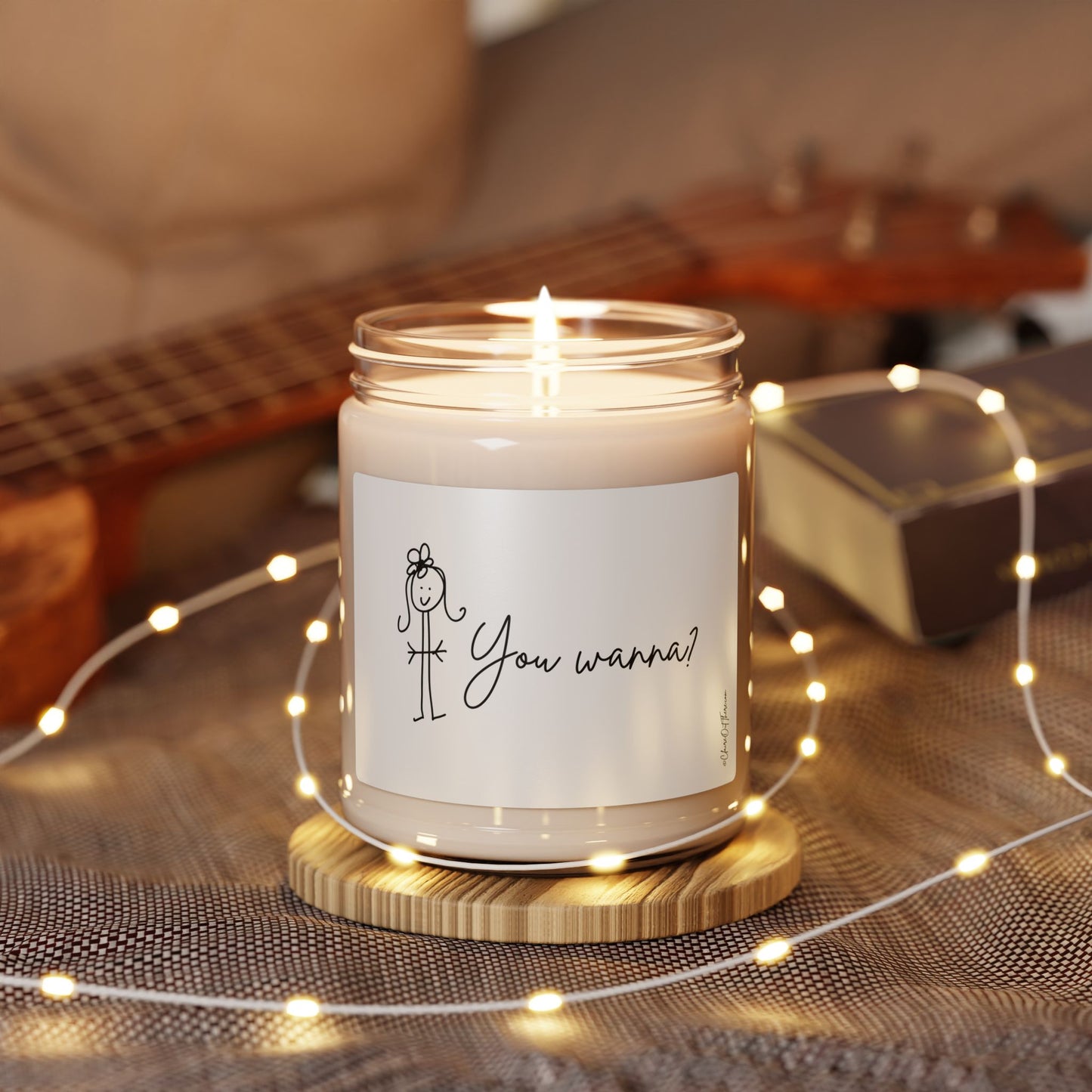 You Wanna?  "Lighten Up!" Scented Soy Candle  by ClaireOutThere - 9oz Fun Home Decor Gift