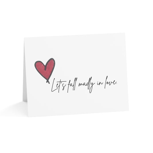 Let's Fall Madly In Love - Humorous Greeting Cards from ClaireOutThere (1, 10, 30, 50 pcs)